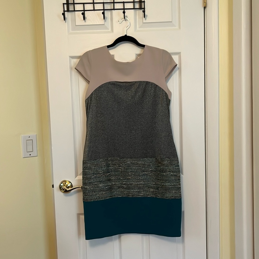 Nude and jewel tone dress